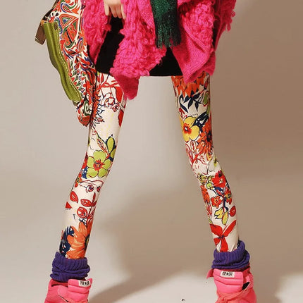 DOIAESKV 2024 New Spring Fashion Leggings Sexy Casual Colorful Leg Warmer Fit Most Sizes Leggins Pants Trousers Women's Leggings