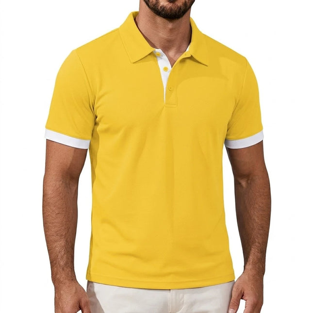 New Short Sleeve Polo Shirt Summer Lapel Shirts Hawaiian Shirts Fitness Sport T-shirts for Men Gym Man Solid Thin Work Shirts