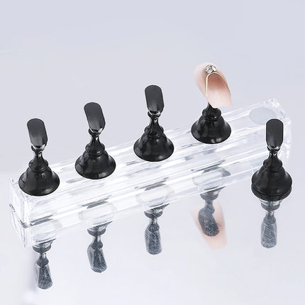 5/30pcs/Set Magnetic Nail Holder False Nail Tip Practice Stand Crystal Base Holder Nail Art Display For Art Salon DIY & Practice