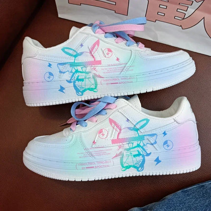 Original cartoon Woman Pokémon princess cute Casual shoes non-slip soft bottom sports White shoes  girlfriend gift