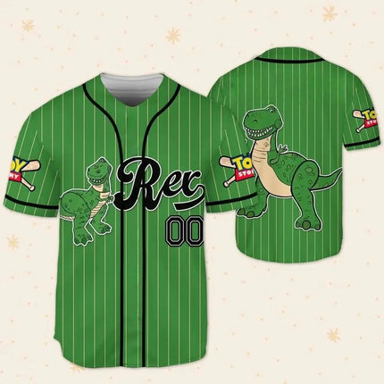 2026 Toy Story Aliens Striped Family Matching Baseball Jersey Parent-child Short Sleeve Shirt
