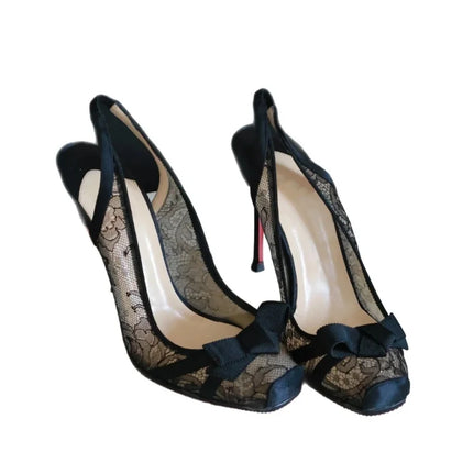 Spring And Summer New Pointed Shallow Lace Mesh Breathable Shoes Thin High-Heeled Banquet Dress Women'S Shoe