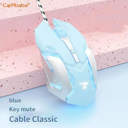Carpbaba G3 Wired Game Mouse Mute Pink Mechanical E-sports Girl Lovely Art Portable Office Household For MacBook - product im