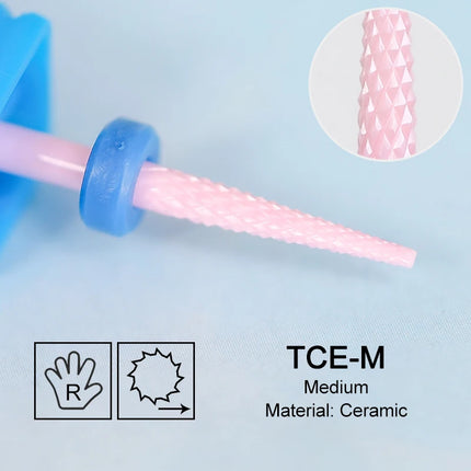 Ceramic Milling Cutter Flame Carbide Nail Drill Bits Pink Gel Remover Electric Machine Drills Polishing Peeling Nails Art Tools