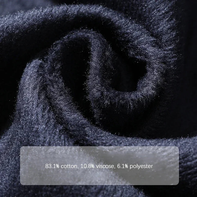 Thick Vintage Jeans Men's Winter Straight Warm Fleece Baggy Thermal Denim Trousers Fashion Korean Wide Male Plush Pants