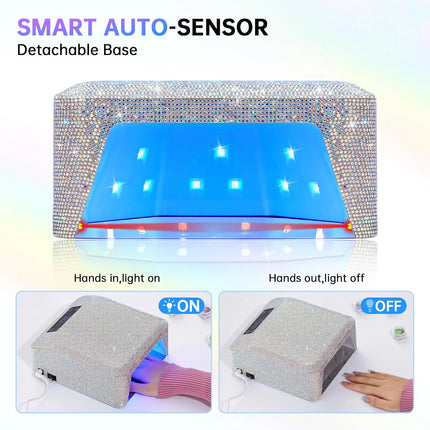 Rechargeable Nail Lamp lampara para unas brillantes 96W Diamond Nail Lamp Quick Drying Curing Lamp with 39 LEDs &HD Display