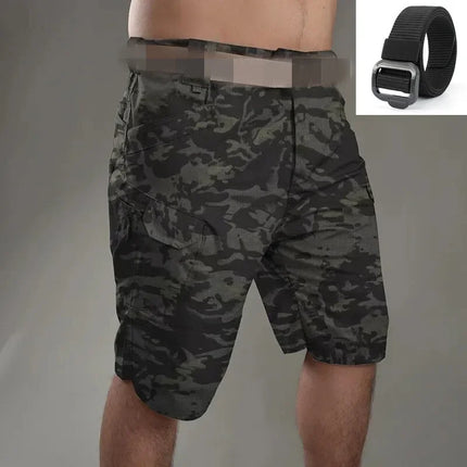 Army Fan Tactical Cargo Shorts Multi Pocket Outdoor Shorts Summer Hiking Training Pants With Belt