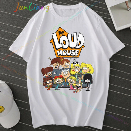 Loud House Japanese Anime Cartoon Print Tee-shirt Short Sleeve Kawaii Funko Harajuku Style Funny Cool Fashion T-Shirt