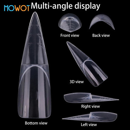 MOWOT 150pcs Space Nail Dual Forms Stiletto Almond Smart French Line Acrylic Extension Nail Forms 15 - product image 6