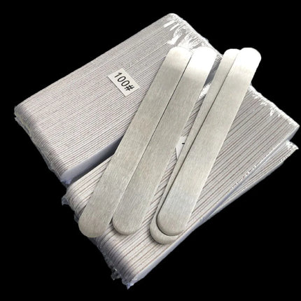 4 Pcs Metal Base with  200 Pcs Zebra Sandpaper Replacement Pads 100 120 180 240 Grit Nail Professional File Disposable Sandpaper