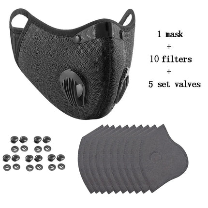 Cycling Face Mask Sport Washable Reusable with Filter Dust Mask Summer Facemask for Men Bandana Activated Carbon Filters
