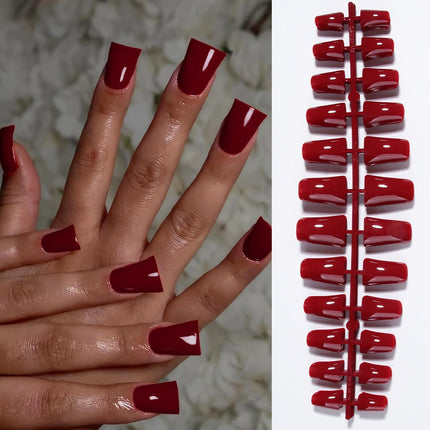 144pcs Duck Nails Simple and classic Elegance White French,Detachable reusable press on acrylic nails including 1 nail file and