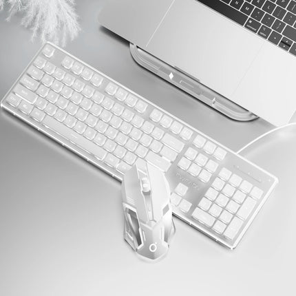 EWEADN Wired Gaming Keyboard and Mouse Set, Silent, Backlight,104 keys Floating keycap All-Metal Panel - product image from B