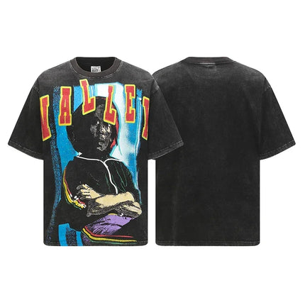 Sport Speech  Washed Hand Worn   T SHIRT Good Quality Fashion Men Summer Style Women Vintage T Shirt Tee