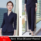 Navy Pant Suits / L / China Mainland