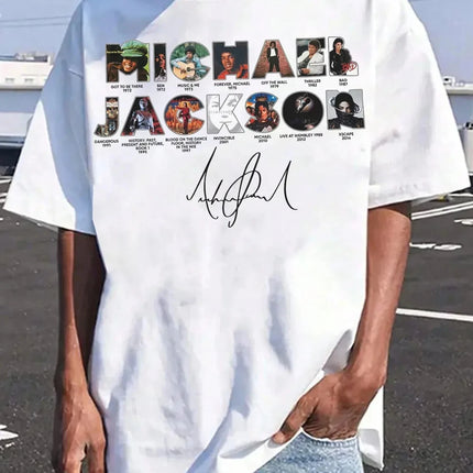 2026 Michael Jackson Graphic Tshirt Mens Womens Cotton Tees Ummer Casual Short Sleeve Round Neck Clothing Loose Tops Trend