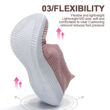 New Pink Women Shoes Soft Sneakers Lightweight And Comfortable Women Slip On Lazy Loafers Walking Shoes For Women Size 36-42