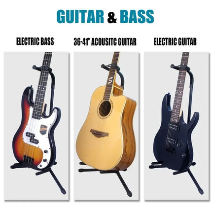 Foldable Adjustable Vertical Guitar Stand Multi-use Holder for Ukulele Bass Classical Electric Guitar Pipa