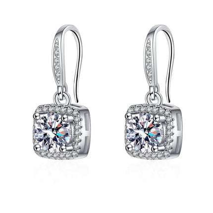 High-quality 925 Sterling Silver Crystal Fashion Circle Hoop Earrings for Woman Wedding Party Gift Street Versatile Jewelry