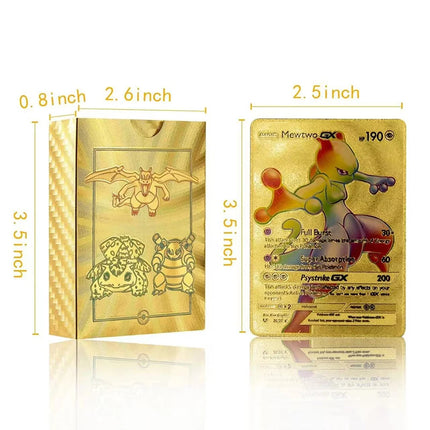 55Pcs Pokemon Cards Gold Foil Golden Letters English Version Rainbow Vmax EX GX Black Silver Card Pikachu Batt Series Gifts