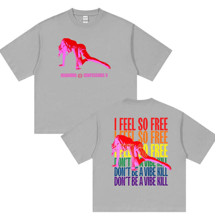 Madonna Confessions II Album Graphic T Shirts I Feel So Free Pop Music T-Shirt Men Women Retro Fashion Short Sleeve Tshirt 2026
