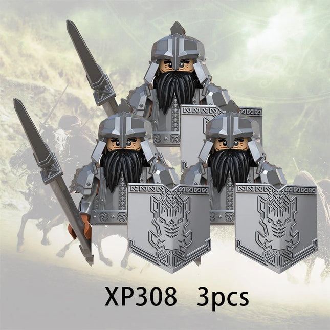 3pcs Lord Rings Elves Orcs Army Dwarf Rohan Mini Action Toy Figures Building Blocks Assembly Toys for Kids Birthday Gift