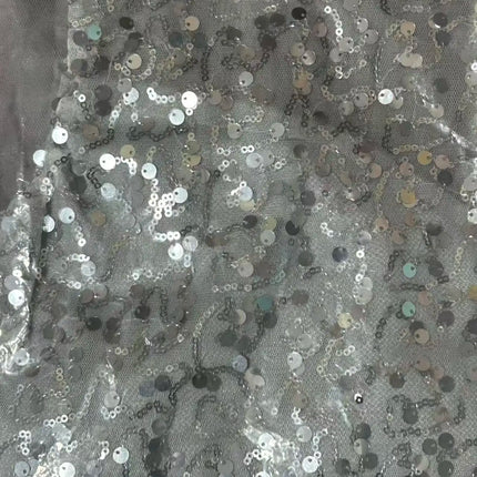 Elegant Sequined Strapless Long Formal Evening Dress Gray