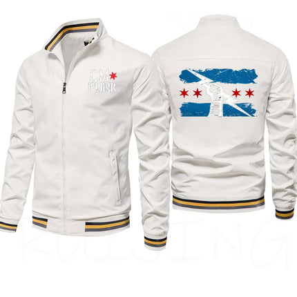 2024 Spring and Autumn New Famous Wrestler Returns CM Punk Men's Windproof Jacket Street Sports Casual Coat Windproof Jacket
