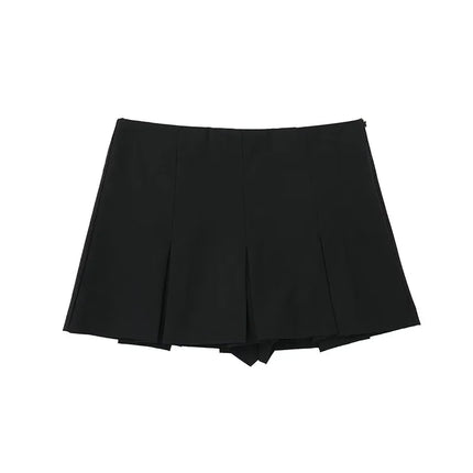 2025 New High Waisted Pleated Skirt Women Fashion Streetwear Side Zipper Mini Skirts Woman Casual All-Match Basic A-Line Skirts