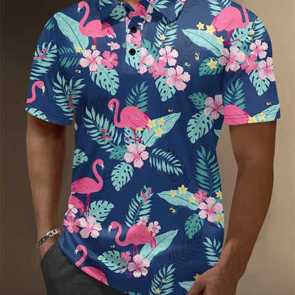 2025 New 3d Print Flamingo Graphic Polo Shirts For Men Women Short Sleeve Golf Shirts Fashion Street Polo Shirt Hawaiian Tops