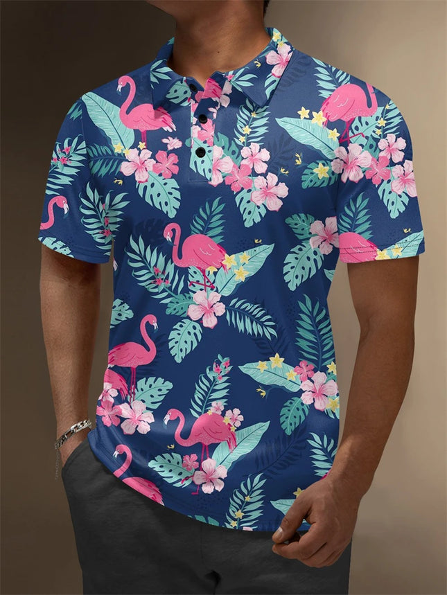2025 New 3d Print Flamingo Graphic Polo Shirts For Men Women Short Sleeve Golf Shirts Fashion Street Polo Shirt Hawaiian Tops