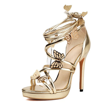 ANOVISHANA Sexy Elegant Open Toe Women Sandals Cross Strap Party Thin Stiletto Heel Big Size 30 46 47 48 49 50 Red