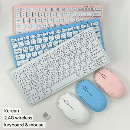 Korean 2.4G Wireless Keyboard and Mouse Protable Mini Keyboard Mouse Combo Set For Notebook Laptop Mac Desktop PC - product i