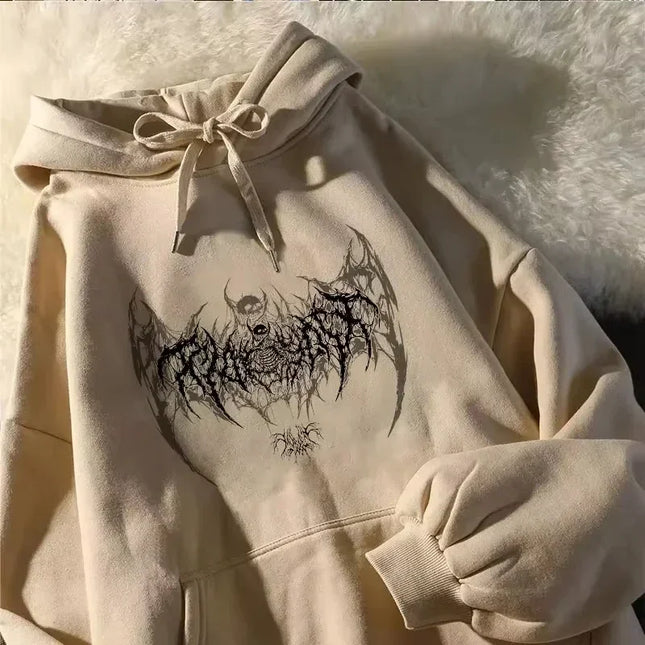 Sudadera Unisex con Capucha y Estampado de Calavera Estilo Gótico Punk Manga Larga para Hombre Mujer Negro Moda Genial Sudadera con Capucha 2025