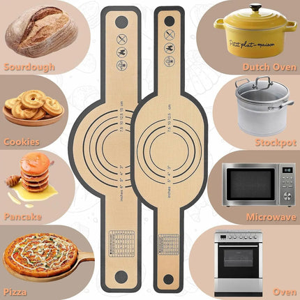 Silicone Bread Sling Mat for Dutch Oven Portable Long Handles Non-Stick Reusable Mat Easy Clean Sourdough Transfer