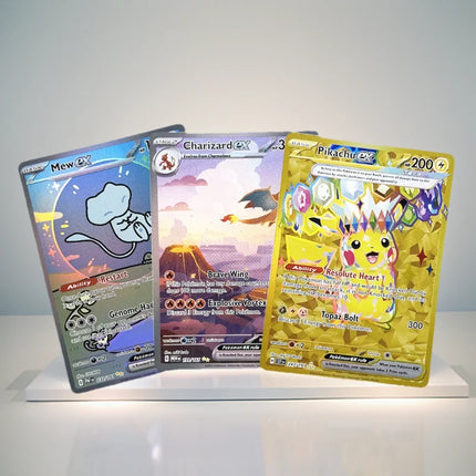 Foil PKM Single Cards Pikachu Charizard EX Bubble Mew Game Rare Collection Cards PTCG Rainbow Proxy Cards