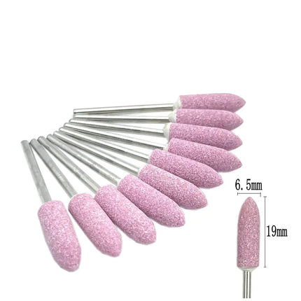 10pcs/set Corundum Nail Drill Bits 3/32" Rotary Ceramic Stone Burr Cutters for Manicure Nails Accessories Tool