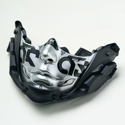 14Color Cyberpunk Half Face Mask Mecha Style Halloween Cosplay Mask Adjustable Strap Breathable Comfort Party Costume Face Cover