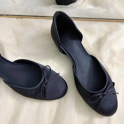 2026 New Style Fashion Mary Jane Shoes - Women's Hollow Inner Heighted Bowknot Low-cut Single Shoes