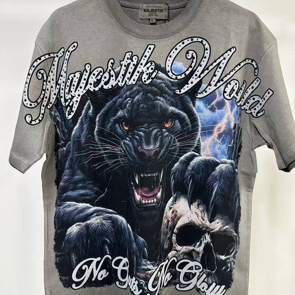 Contrast Color Embroidery Striped Polo Tshirts for Men and Women Shinning Diamond Cotton Loose Summer Tshirts Oversized