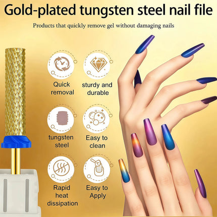 1 Pc 24mm Tungsten Steel Nail Drill Bit Extra Long Cuticle Cutter Fast Removal Polishing Tool for Nail Art And Skin Care