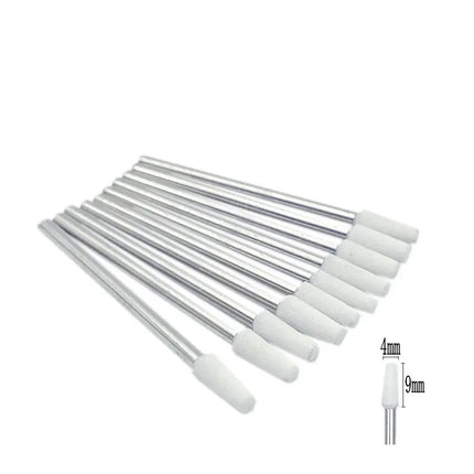 10pcs/set Corundum Nail Drill Bits 3/32" Rotary Ceramic Stone Burr Cutters for Manicure Nails Accessories Tool