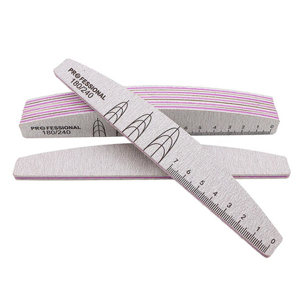 5/10 Pcs Double Sided Nail Art File Set With Scale Grey Sandpaper Nail Stylist Supplies Manicure Products Sand Nails Salon Tools