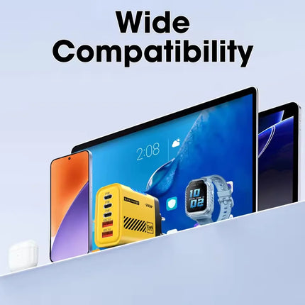 5 IN 1 GaN Desktop Charger For IPhone17 16Pro Laptop Samsung 240W Fast Charging Adapter USB-C To Type-C Cable 3PD - product i