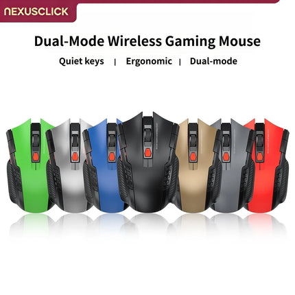 NEXUSCLICK Wireless Optoelectronic Mouse,1600DPI 6 Silent clicks Game&Craft Gift Mice in Stock USB Receiver for - product ima