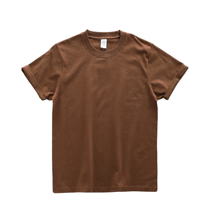 American 230g Heavy Cotton Short-sleeved T-shirt Men's and Women's Shoulder Pure White Bottoming Shirt 2025 New Clothes Summer