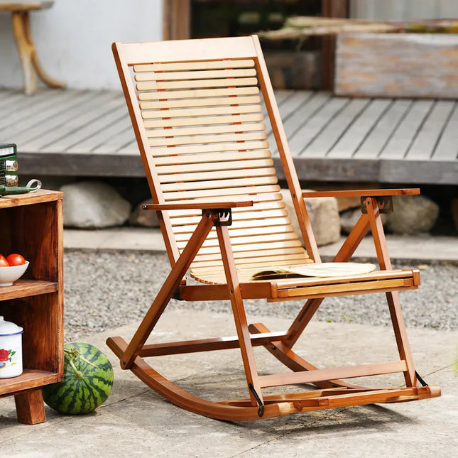 Foldable free chair patio stool rocking recliner folding summer lunch break bench balcony lazy leisure bench