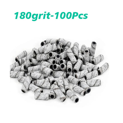 50/100Pcs 3mm Nail Sanding Bands-120/150/180/240 Grit Mini Nail Drill Bit Electric Nail File Accessory Polishing Manicure Tool