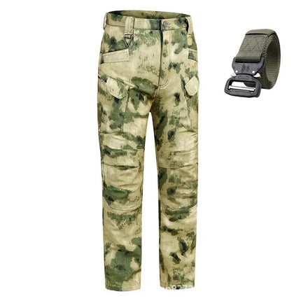 2025 Flap Pocket Men's Fleece Straight Leg Cargo Pants, Loose Casual Tactical Pants, Mens Work Pants for Hiking Climbing