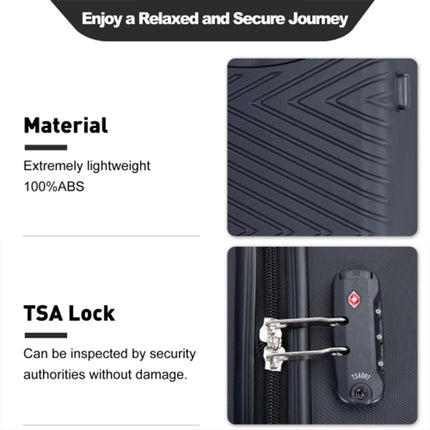 Travelhouse Luggage Set 4-Piece ABS Suitcase With Spinner Wheels, 24 Inch and 28 Inch with TSA Lock, 16, 20 Inch Carry On Luggage